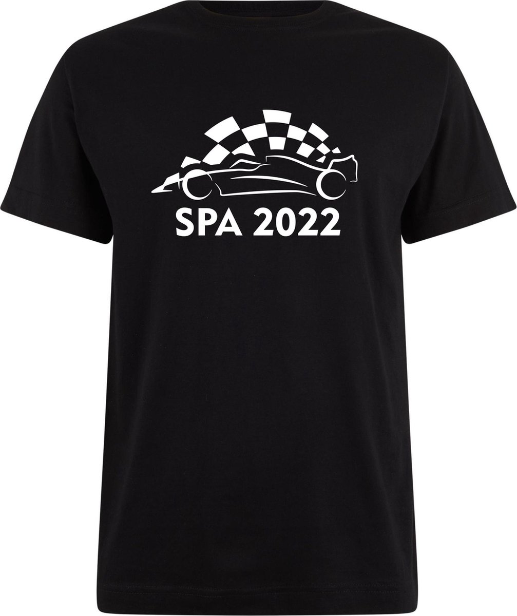 T-shirt kinderen Spa 2022 met raceauto | Max Verstappen / Red Bull Racing / Formule 1 fan | Grand Prix Circuit Spa-Francorchamps | kleding shirt | Zwart | maat 104